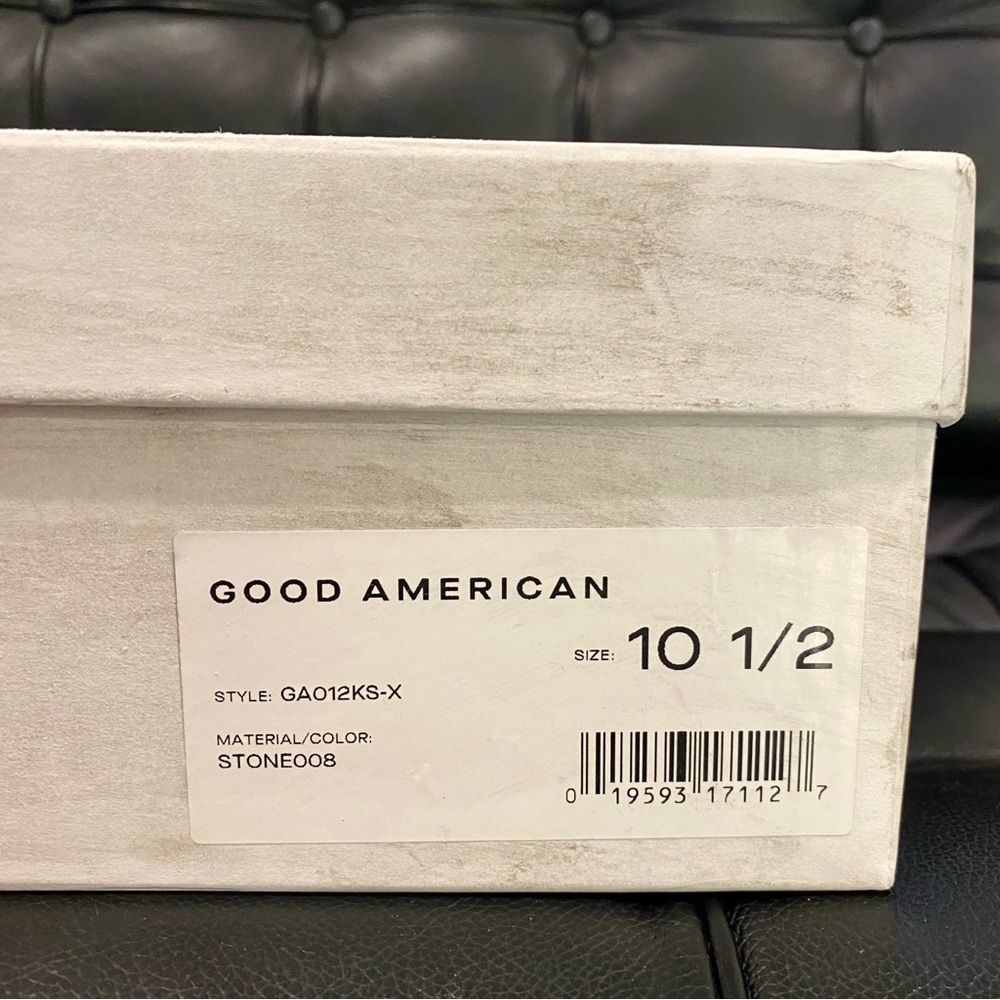 π₯ Good American Scandal Lace Up High Heel Booties Boots Stone Sold Out NIB - Picture 8 of 12